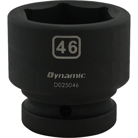 Dynamic 1" Drive Standard Socket, Black Phosphate, Tools 46MM X 1" Drive, 6 Point Standard Length D025046